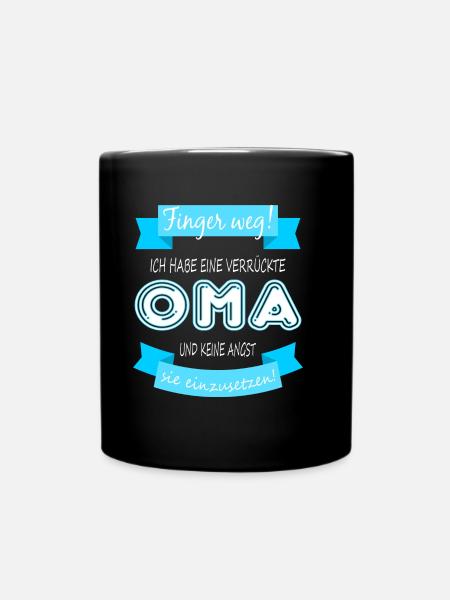 Ich habe eine verrückte Oma - Tasse einfarbig - Schwarz