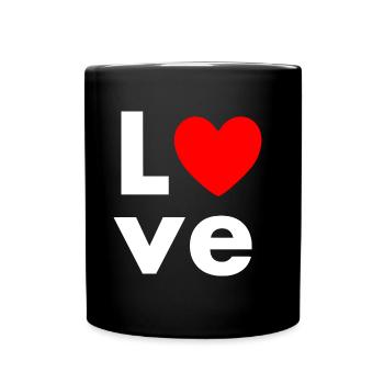 L'amour avec coeur rouge - Mug uni - noir - Devant