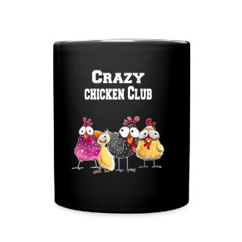 Crazy Chicken Club - Full Colour Mug - black - Front