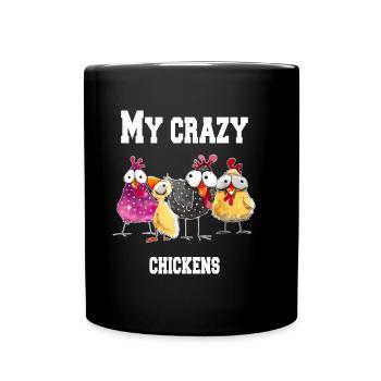 My crazy chickens - Full Colour Mug - black - Front