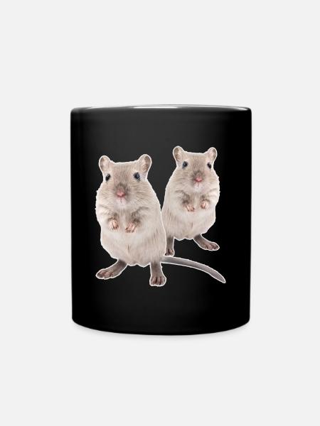 Rennmaus Gerbils Souris de course du désert - Mug uni - noir