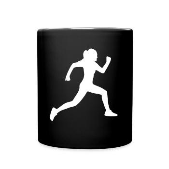 Läuferin - Tasse einfarbig - Schwarz - Vorne