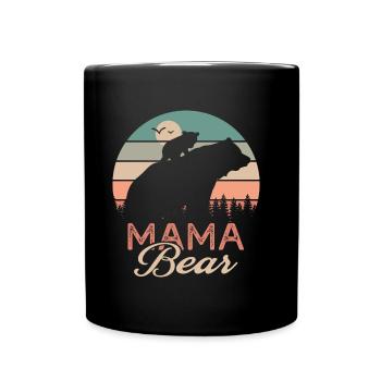 mama bear gift t shirt mom bear mama - Full Colour Mug - black - Front