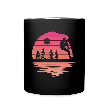 Boulder Klettern Bouldern Bergsteiger - Tasse einfarbig - Schwarz - Vorne