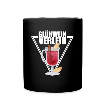 Glühwein Verleih - Tasse einfarbig - Schwarz - Vorne