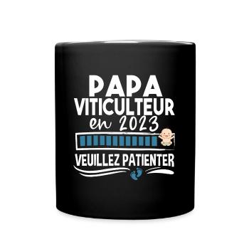 Papa Viticulteur 2023 Viticulture Métier Humour - Mug uni - noir - Devant