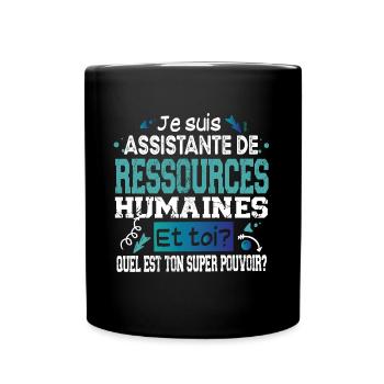 Assistante Ressources Humaines Super Pouvoir - Mug uni - noir - Devant