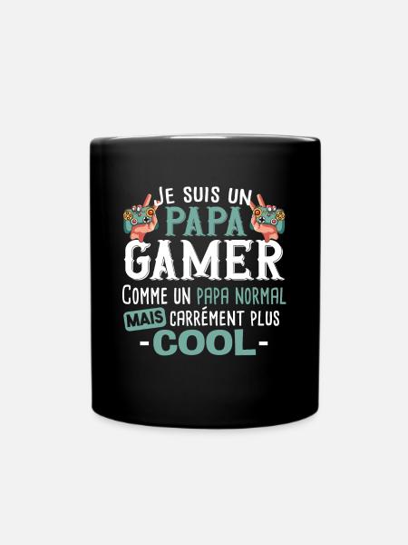 Gamer Gaming Papa Père Jeux Vidéos Cadeau T-shirt - Mug uni - noir