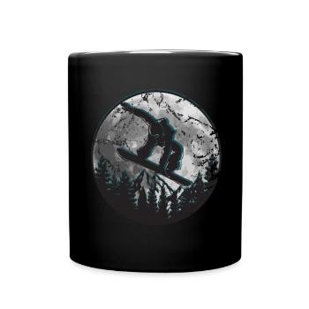 Snowboarder Moon Mountains - Mug uni - noir - Devant