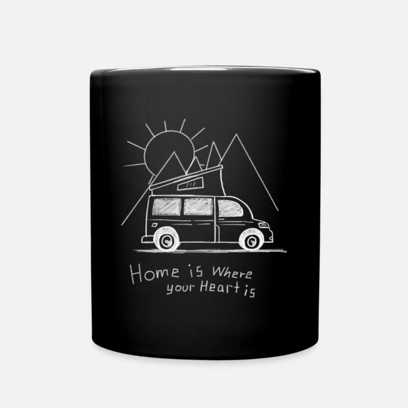 Homeis where your Heart is - Tasse einfarbig - Schwarz