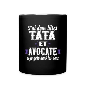 Avocate Avocat Tata Femme Cadeau Métier Famille - Mug uni - noir - Devant