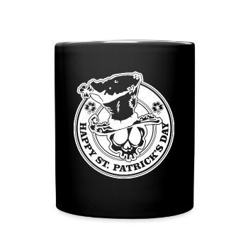 Frohen St. Patrick's Tag - Tasse einfarbig - Schwarz - Vorne