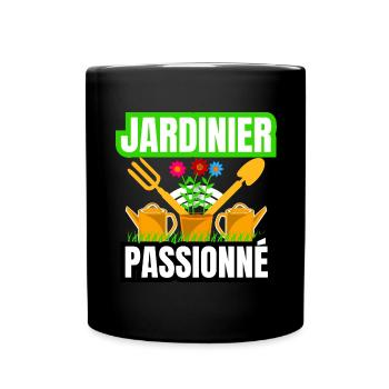 jardinier passionné - Mug uni - noir - Devant