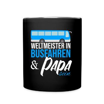 Busfahrer Papa Vater Schulbus Vatertag - Tasse einfarbig - Schwarz - Vorne