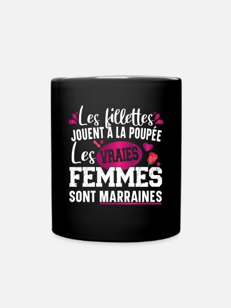 Marraine Filleul Filleul Femme Cadeau Fillette - Mug uni - noir