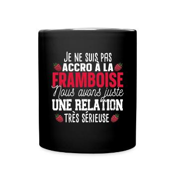 Framboise Fruit Relation Cadeau Humour Rouge - Mug uni - noir - Devant