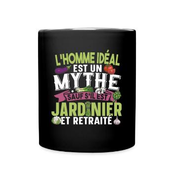Jardinier Retraité Papy Retraite Cadeau Jardinage - Mug uni - noir - Devant