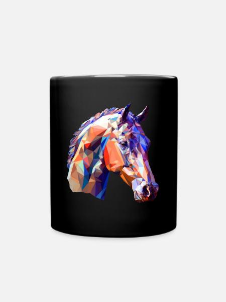 Coloré Polygon Horse Creative Art Design - Mug uni - noir
