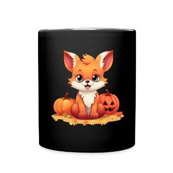 Halloween Autumn: Foxes in the Foliage - Full Colour Mug - black - Front