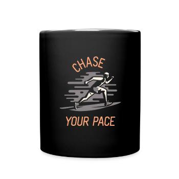 Chase Your Pace Running Design - Full Colour Mug - black - Front