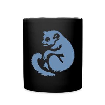 Loris Slowlori Silhouette Mammal - Full Colour Mug - black - Front