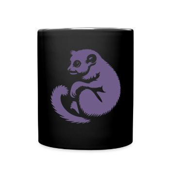 Loris Slowlori Silhouette Mammal - Full Colour Mug - black - Front