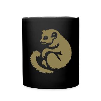 Loris Slowlori Silhouette Mammal - Full Colour Mug - black - Front