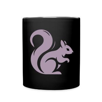 Minimalist Squirrel Silhouette - Full Colour Mug - black - Front