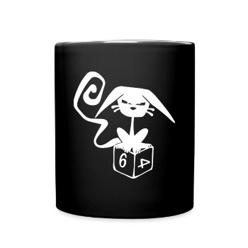 Dice Cat Funny Role Playing Cat RPG - Full Colour Mug - black - Front