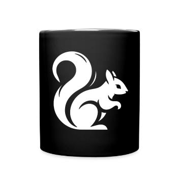 Minimalist Squirrel Silhouette - Full Colour Mug - black - Front