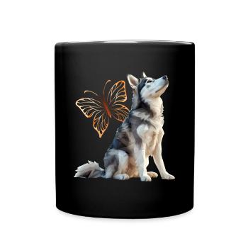 Husky - Tasse einfarbig - Schwarz - Vorne