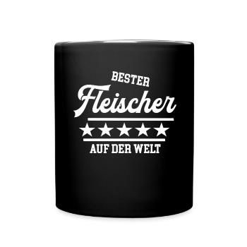 Bester Fleischer der Welt weltbester Meister Chef - Tasse einfarbig - Schwarz - Vorne