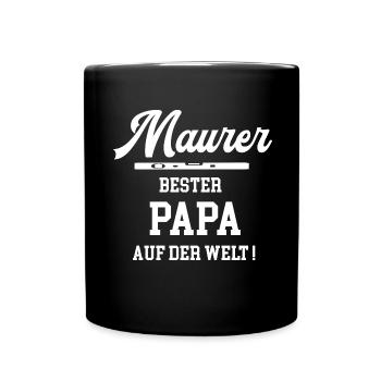 Maurer Bester Papa Vatertag Geburtstag Beste Vater - Tasse einfarbig - Schwarz - Vorne
