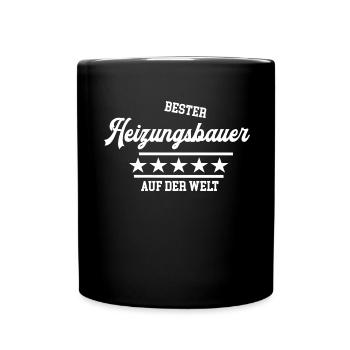 Bester Heizungsbauer weltbester Meister Chef Azubi - Tasse einfarbig - Schwarz - Vorne