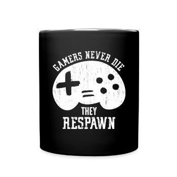 Gamers Never Die - Full Colour Mug - black - Front
