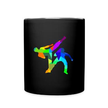 Capoeira Regenbogen Farben Polygon Sport - Tasse einfarbig - Schwarz - Vorne