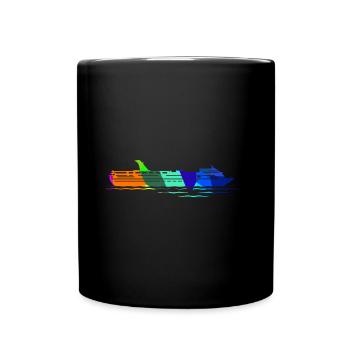 Kreuzfahrtschiff Regenbogen Polygon Schiffe - Tasse einfarbig - Schwarz - Vorne