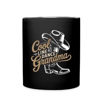 Coole Line Dance Oma. Oma hat Freude am Tanzen - Tasse einfarbig - Schwarz - Vorne