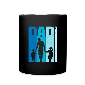 Cadeau Papa Fils et Fille - Mug uni - noir - Devant