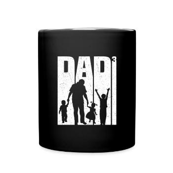 Dad 3 Kinder Dreifacher Vater T-shirt Papa 3 Kind - Tasse einfarbig - Schwarz - Vorne