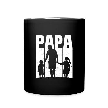 Vater und Tochter Vater und Sohn - Tasse einfarbig - Schwarz - Vorne