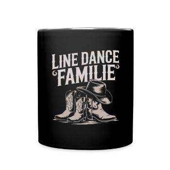 Linedance Familie Papa Mama Kinder - Tasse einfarbig - Schwarz - Vorne