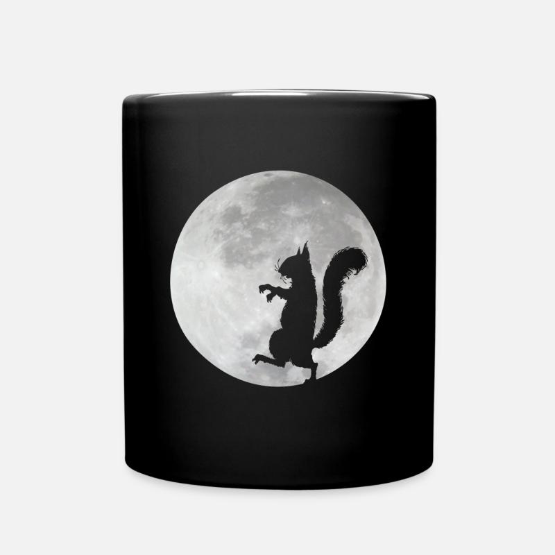 Eichhörnchen im Mond - Tasse einfarbig - Schwarz
