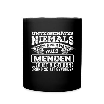 Der alte Mann aus MENDEN - Tasse einfarbig - Schwarz - Vorne