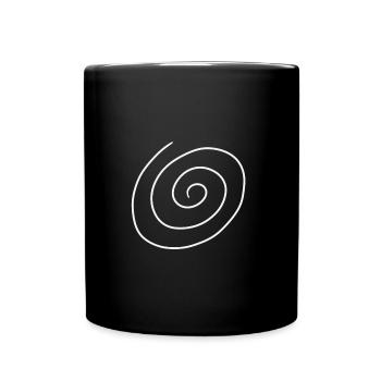 Kringel Kreis Form abstrakt Kunst symetrisch - Tasse einfarbig - Schwarz - Vorne