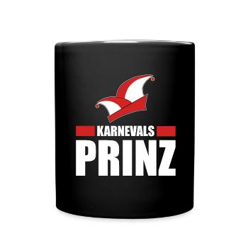 Karnevals Prinz Alaaf Fasching Kostüm - Tasse einfarbig - Schwarz - Vorne