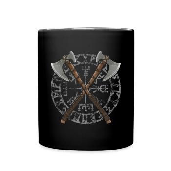 Wikinger Äxte (grau) - Tasse einfarbig - Schwarz - Vorne