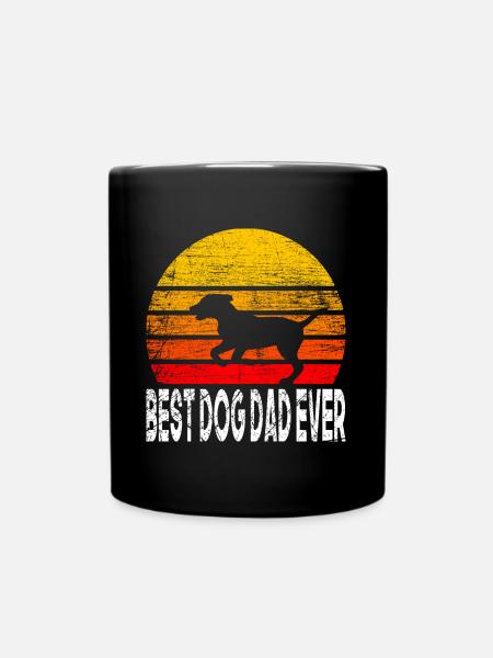Sunset Dog 1 BEST DOG DAD EVER GIFT - Full Colour Mug - black