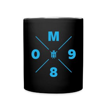 M 089 MÜNCHEN | MÖNCH | HELLBLAU - Tasse einfarbig - Schwarz - Vorne
