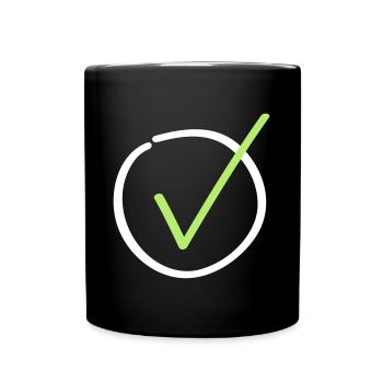 haken symbol icon - Tasse einfarbig - Schwarz - Vorne